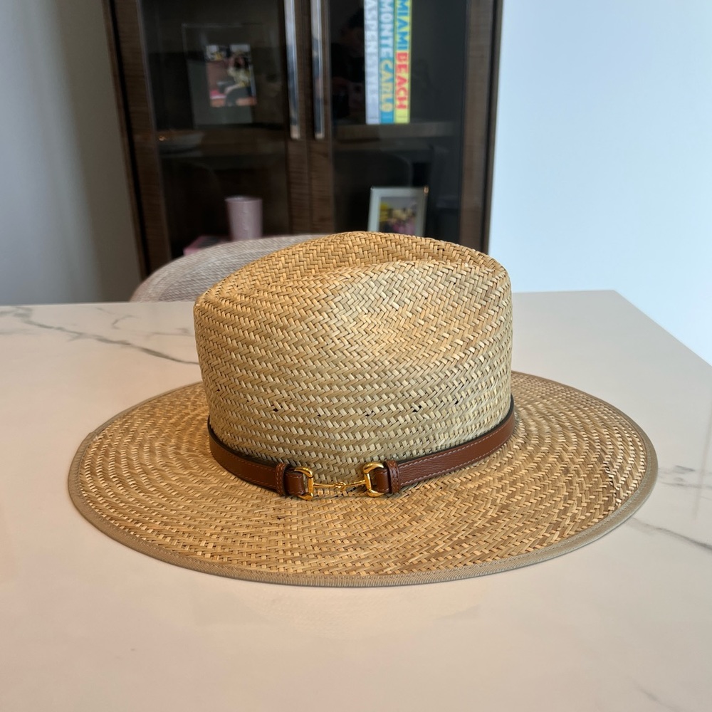 GUCCI STRAW HAT WITH HORSEBIT Size M